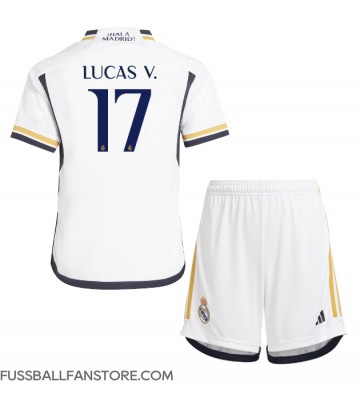 Real Madrid Lucas Vazquez #17 Replik Heimtrikot Kinder 2023-24 Kurzarm (+ Kurze Hosen)